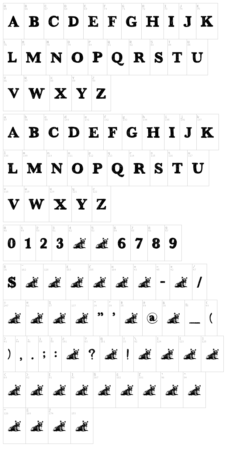 DK Greyfriars font map